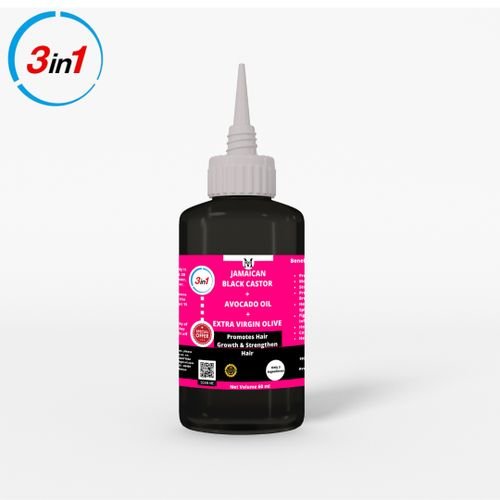 Jamaican Castor Oil + Avocado Oil + Extra Virgin Olive Oil -60ml,Promote Hair Growth,Strengthen Hair,Prevent Hair Breakage,Heal And Prevent Split Ends