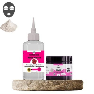 Rejuvenating Rice Mask & Rose Water - Remove Dead Skin,Control Acne & Reduce Excess Sebum