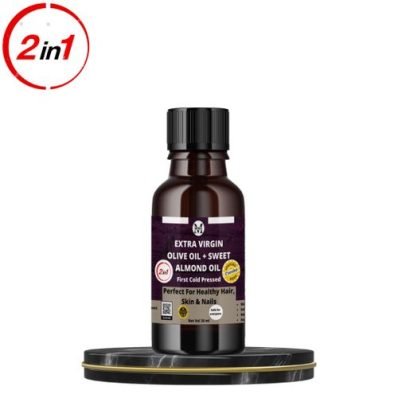 Extra Virgin Olive & Sweet Almond Oil- 30ml,Moisturizes,Lighten Scars & Marks, Reduce Puffiness