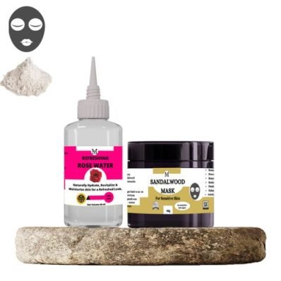 Soothing Sandalwood Mask And Rose Water-60ml each For Pimples ,Sun Tan & Skin Glow