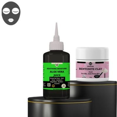 Sodium Bentonite Clay + Aloe Vera Juice Combo - 60g EachFor Oily,Acne Skin