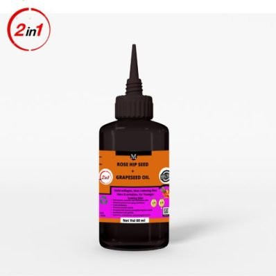 Grape Seed & Rosehip Seed Oil-60ml Repairs Damaged Hair ,Treats Acne