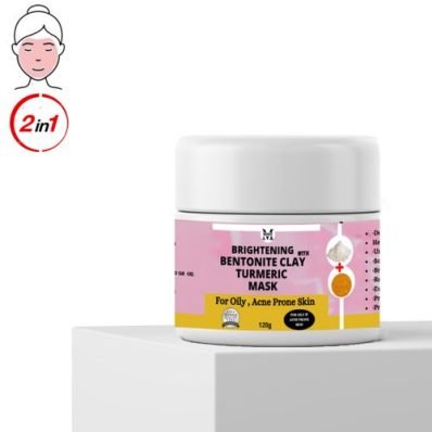 Brightening Bentonite Clay With Turmeric -120g,For Oily Skin