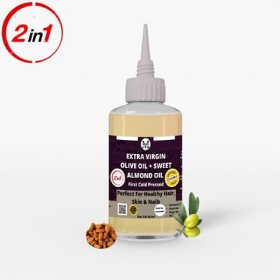 Extra Virgin Olive & Sweet Almond Oil-60ml,Moisturize Your Skin, Lighten Your Scars & Marks,Facial Cleanser, Reduce Puffiness