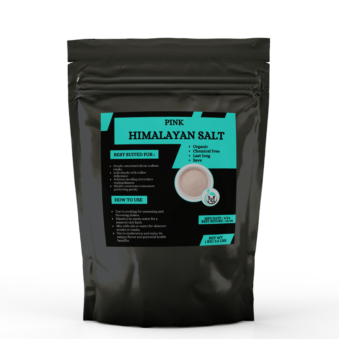 Himalayan Salt(Pink) - 1Kg,Edible,For essential trace minerals ,Electrolyte Balance ,Hydration Support& Detoxification Aid