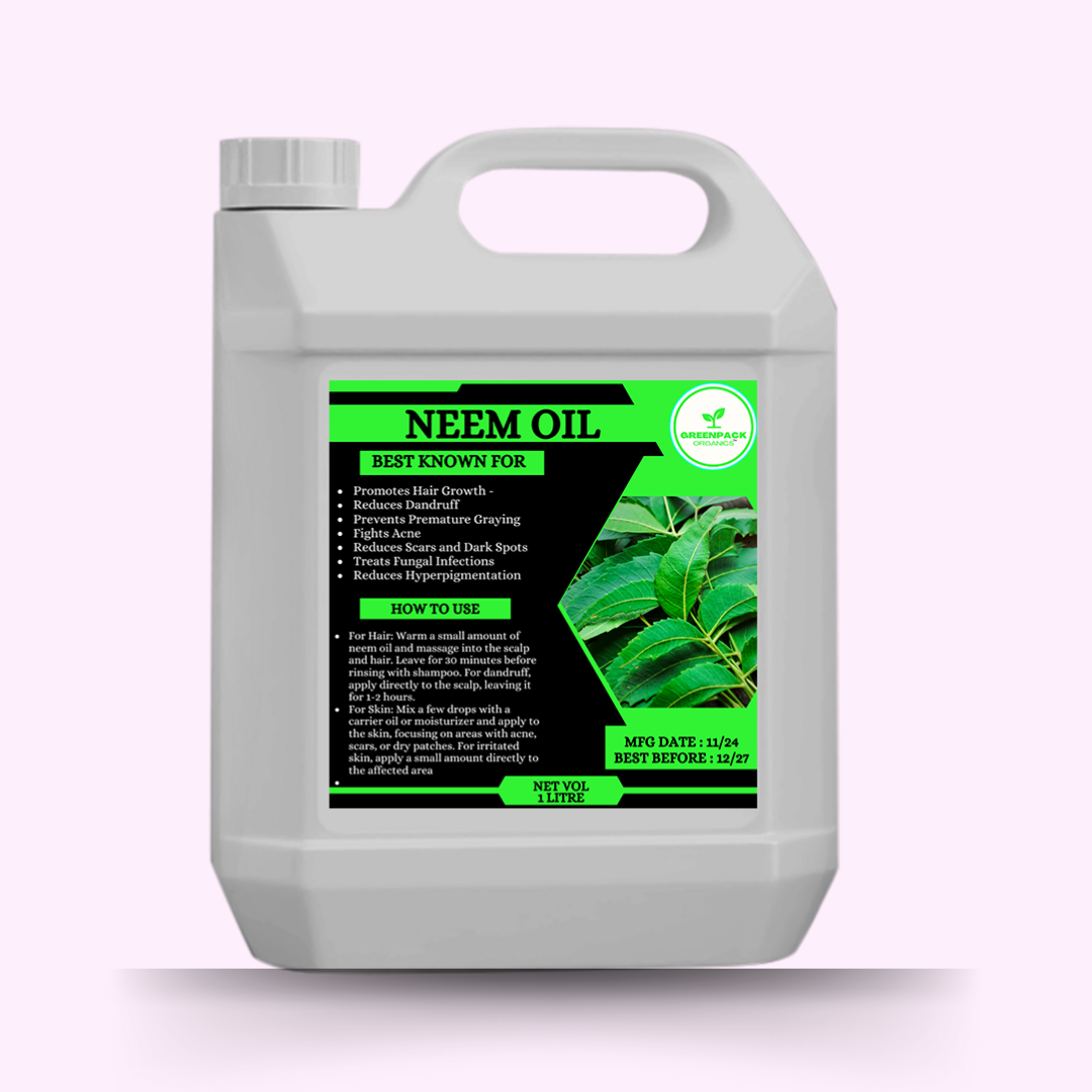 Neem Oil - 1l,Whole Sale Price,Reduces Dandruff,Fights Acne,Treats Fungal Infections