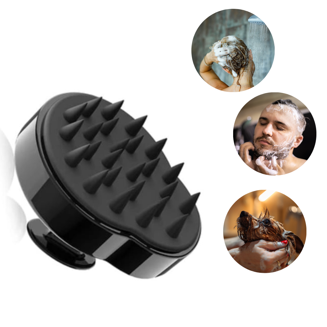Silicone Shampoo Brush - For Scalp and Beard Care, Hair Growth, and Relaxation