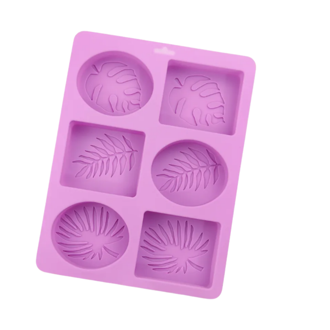 6-Hole Different Leaf Shape Silicone Soap Mold.