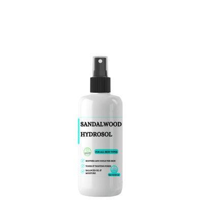 Sandalwood Hydrosol Mist Spray -Tones and tightens pores ,Soothes and cools the skin