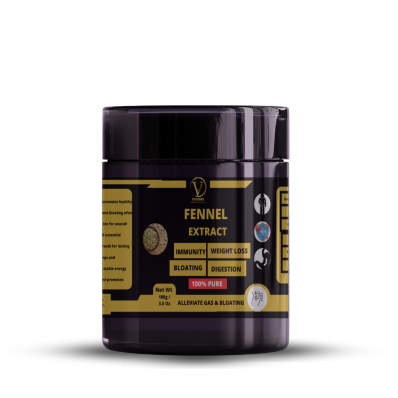 Fennel Extract Powder - 100% Pure,Finely Ground,Soluble in wate,Soothe digestive discomfort ,Alleviate gas and bloating & Ease menstrual cramps