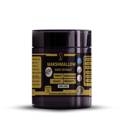 Marshmallow Root Extract Powder -100% Pure, Alleviates heartburn, acid reflux, Relieves coughs, sore throats, and congestion
