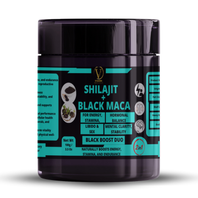 Shilajit + Black Maca Extract Blend - Naturally boosts energy, stamina, and endurance ,Supports hormonal balance and reproductive health for both sexes ,Enhances libido and sexual wellnes